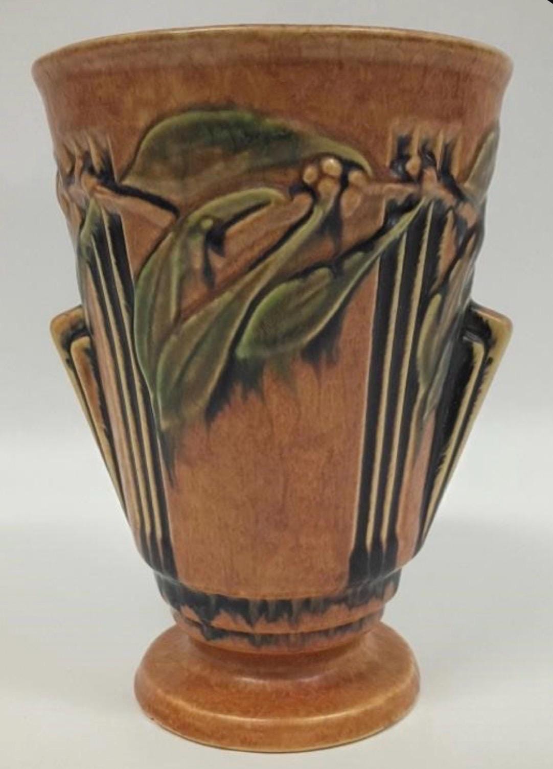 Roseville 1934 Laurel Vase - Vintage Handled Ceramic Pottery