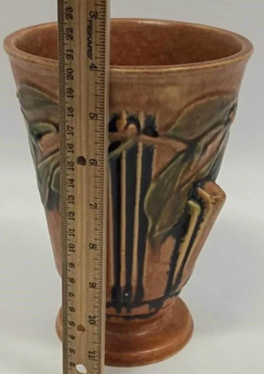 Roseville 1934 Laurel Vase - Vintage Handled Ceramic Pottery