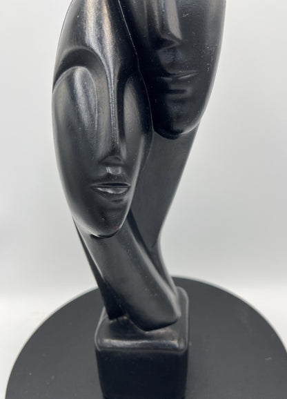 Carved Statue Cycladic Lovers MCM - Rustic Decorative Art
