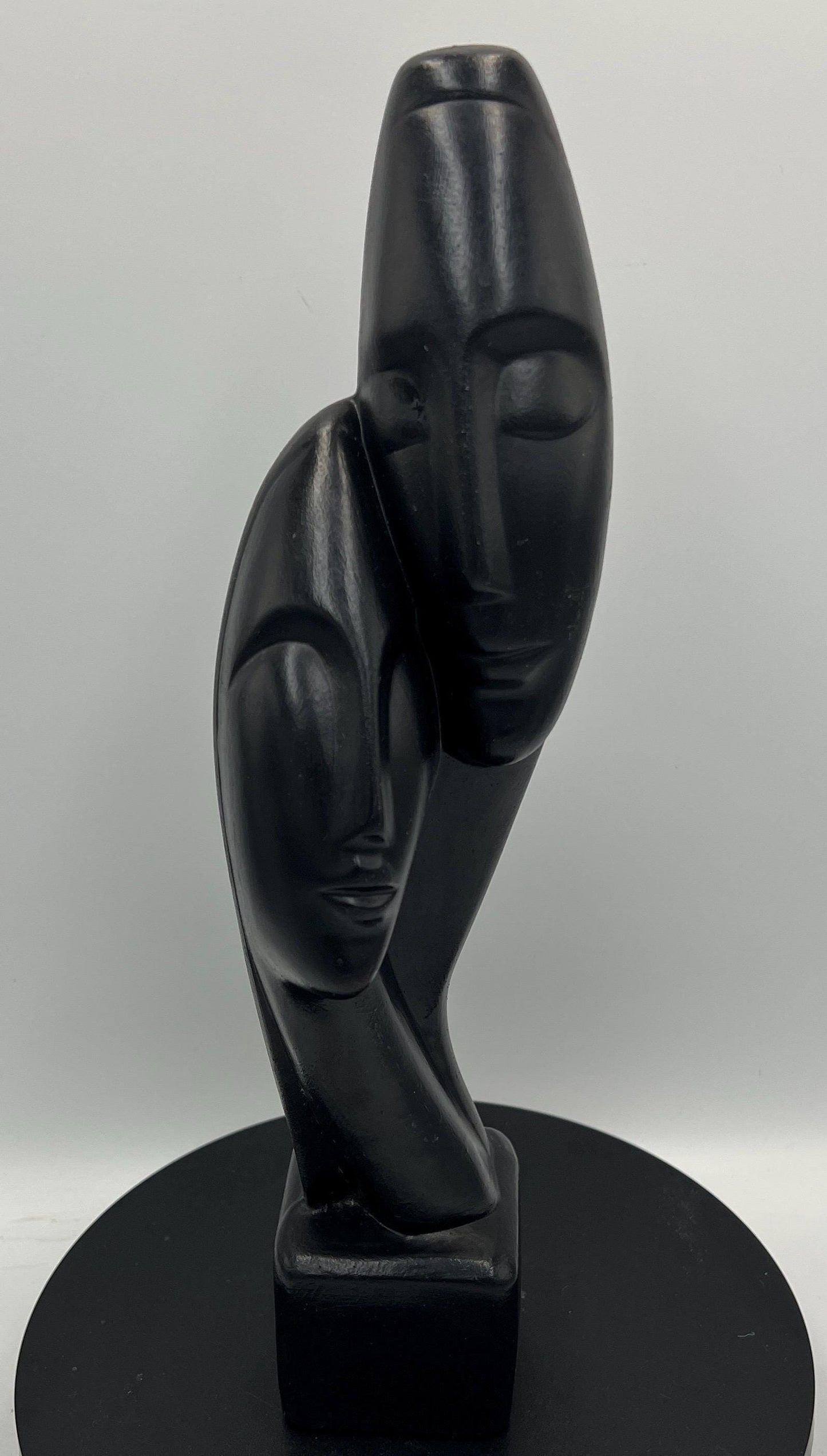 Carved Statue Cycladic Lovers MCM - Rustic Decorative Art