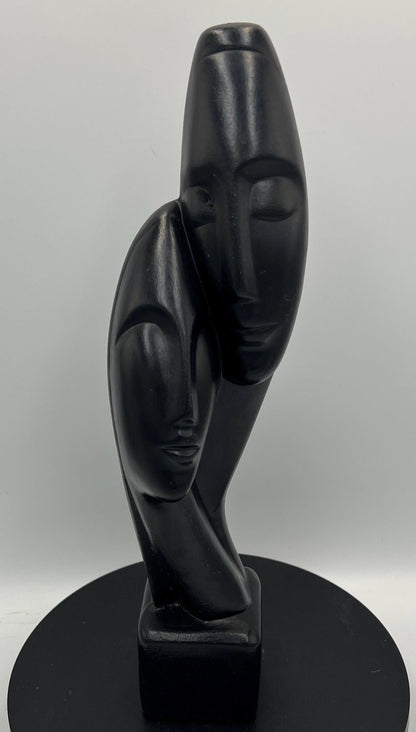 Carved Statue Cycladic Lovers MCM - Rustic Decorative Art