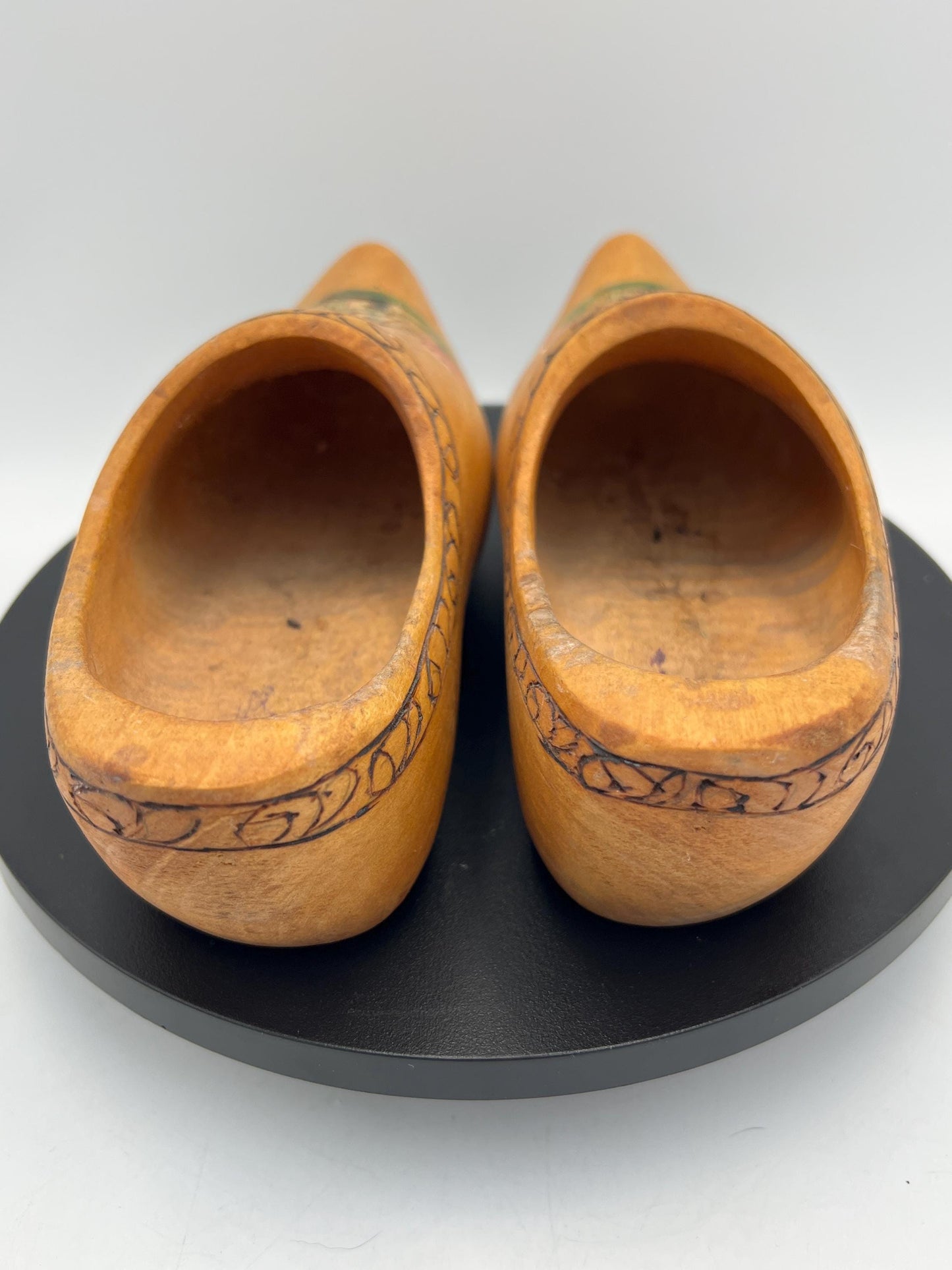 Vintage Pair Wooden Clogs Shoe Made in Holland Hand-Painted Windmill