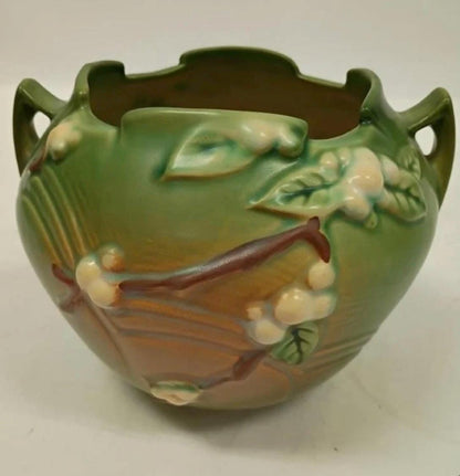 1940s Roseville Snowberry #188-5" Vase Vintage Ceramic Pottery