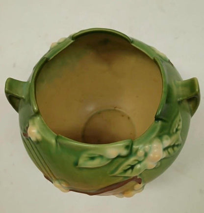 1940s Roseville Snowberry #188-5" Vase Vintage Ceramic Pottery