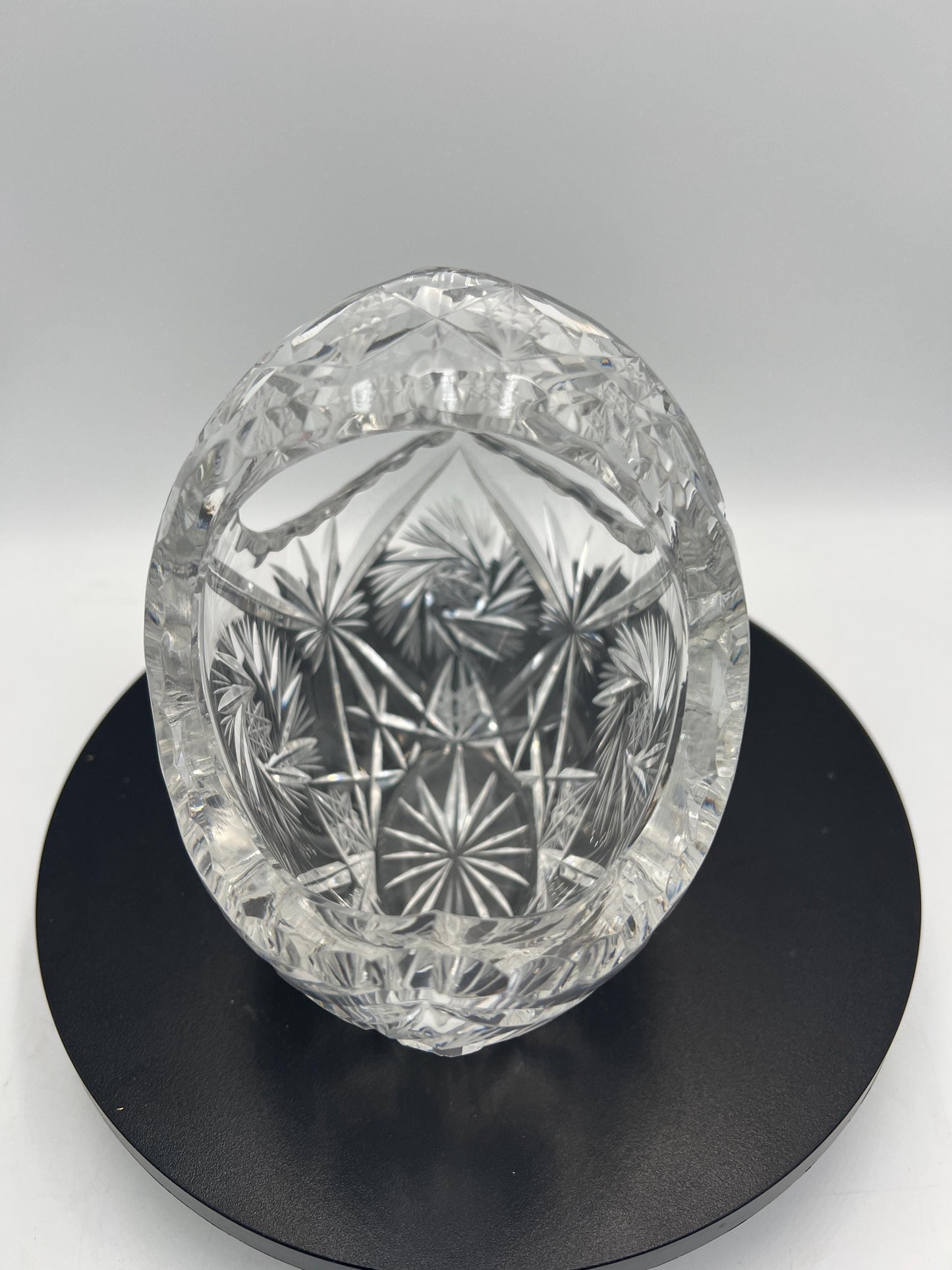 Crystal / Glassware - Heavy European Crystal Basket or Lightweight Leaf Plate