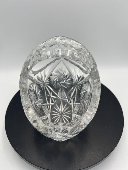 Crystal / Glassware - Heavy European Crystal Basket or Lightweight Leaf Plate