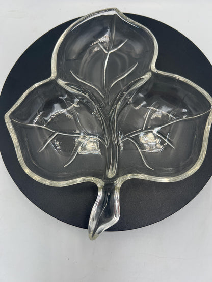 Crystal / Glassware - Heavy European Crystal Basket or Lightweight Leaf Plate