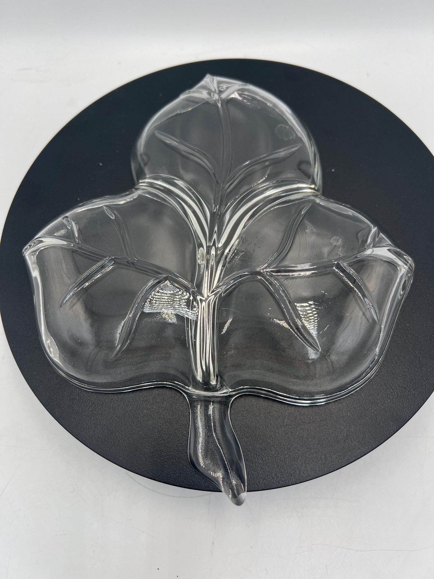 Crystal / Glassware - Heavy European Crystal Basket or Lightweight Leaf Plate