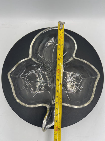 Crystal / Glassware - Heavy European Crystal Basket or Lightweight Leaf Plate