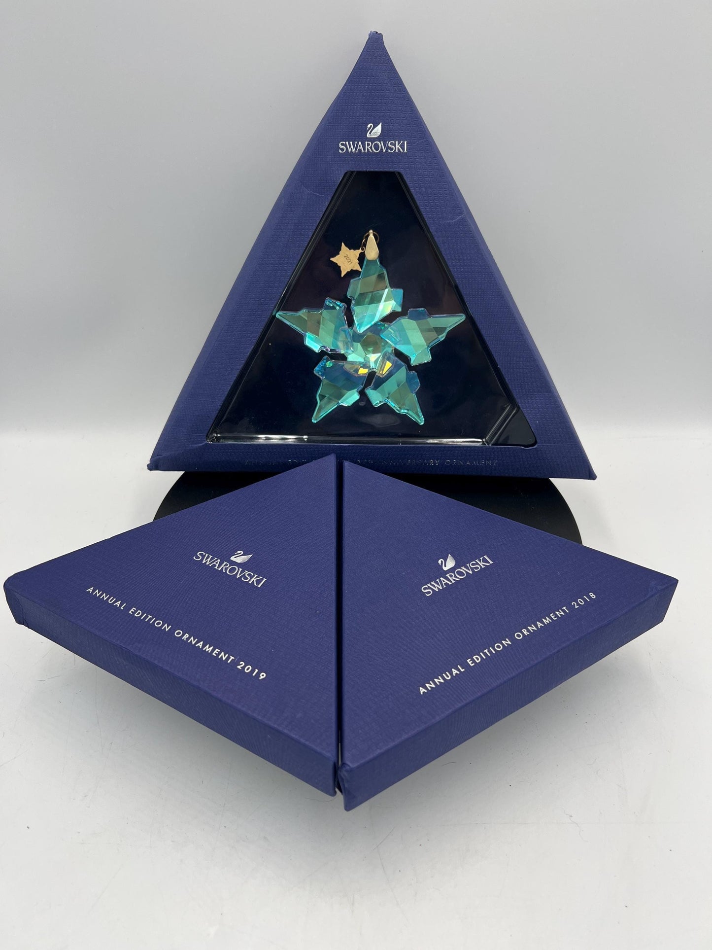 Swarovski Crystal Annual Edition Ornaments, in Original Box and Packaging. Choose from 2018, 2019 and 2021 and 2010 (Little)