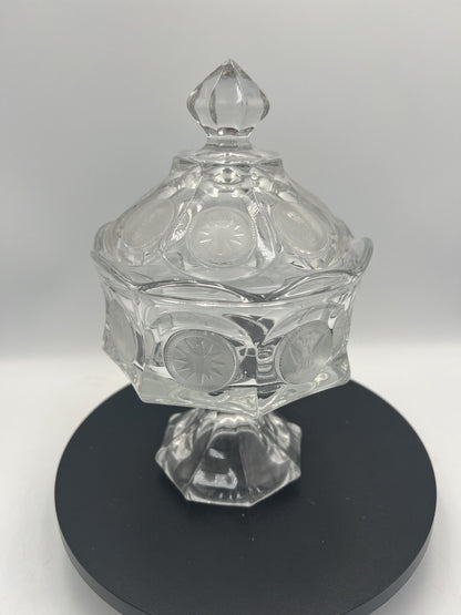 Crystal Lidded Dish - Fostoria Coin Dish or Indiana Glass Tiara Dish