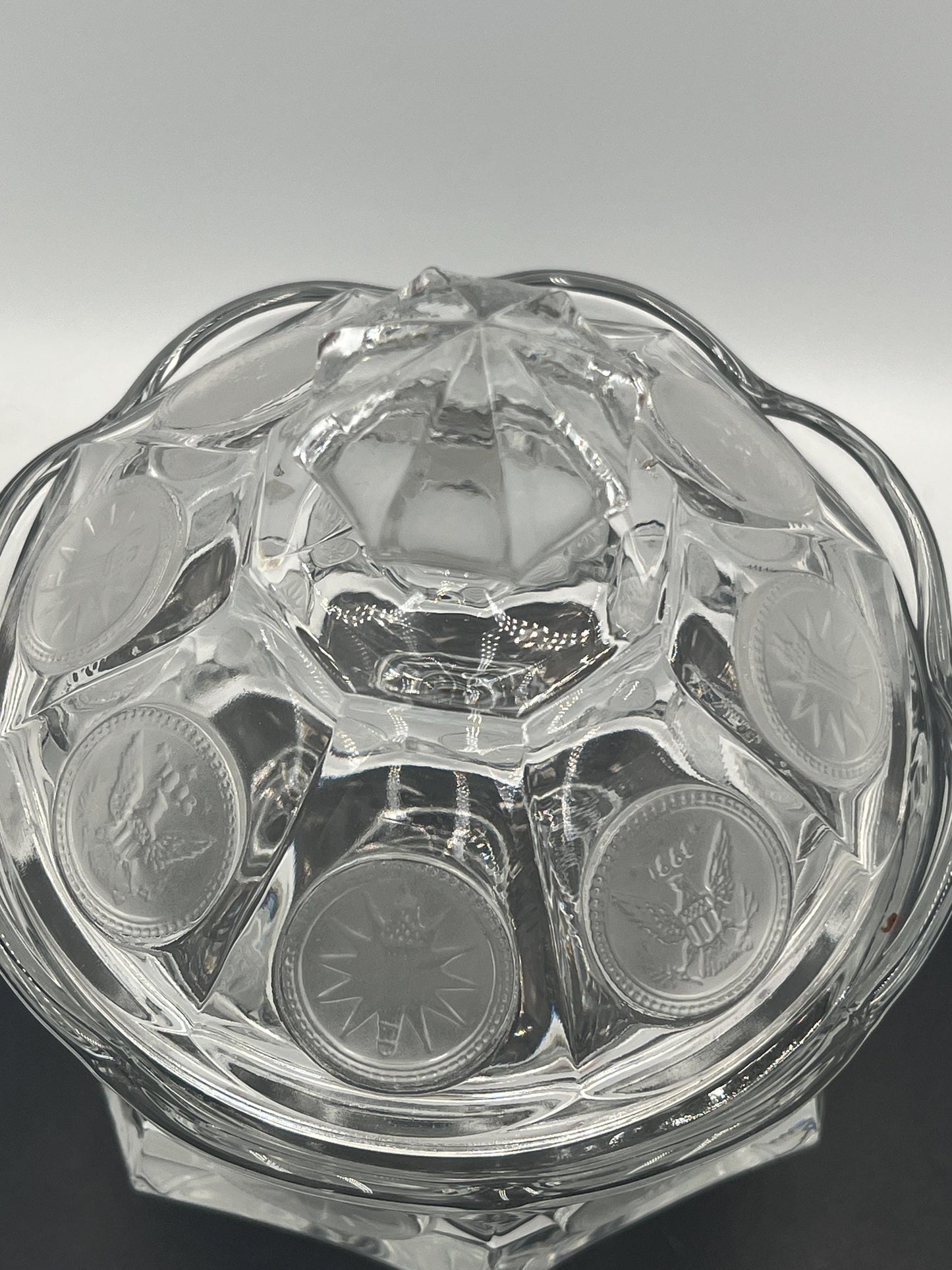 Crystal Lidded Dish - Fostoria Coin Dish or Indiana Glass Tiara Dish