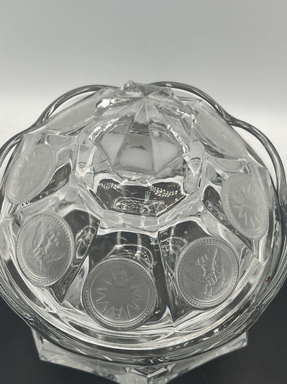 Crystal Lidded Dish - Fostoria Coin Dish or Indiana Glass Tiara Dish
