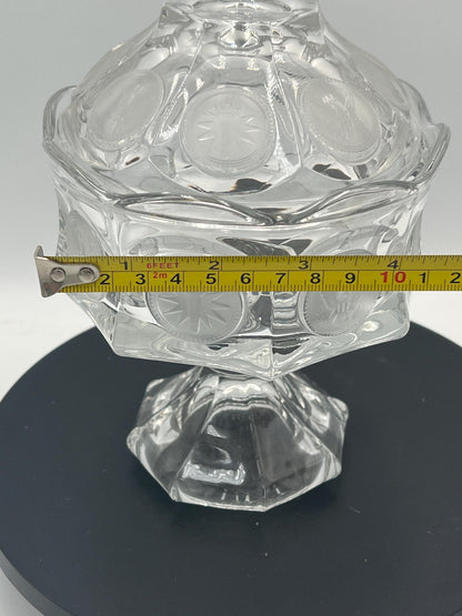 Crystal Lidded Dish - Fostoria Coin Dish or Indiana Glass Tiara Dish