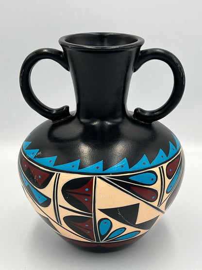 Vintage Hand-Painted Native American Pottery, Black