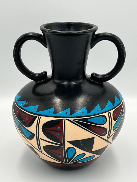 Vintage Hand-Painted Native American Pottery, Black