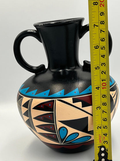Vintage Hand-Painted Native American Pottery, Black