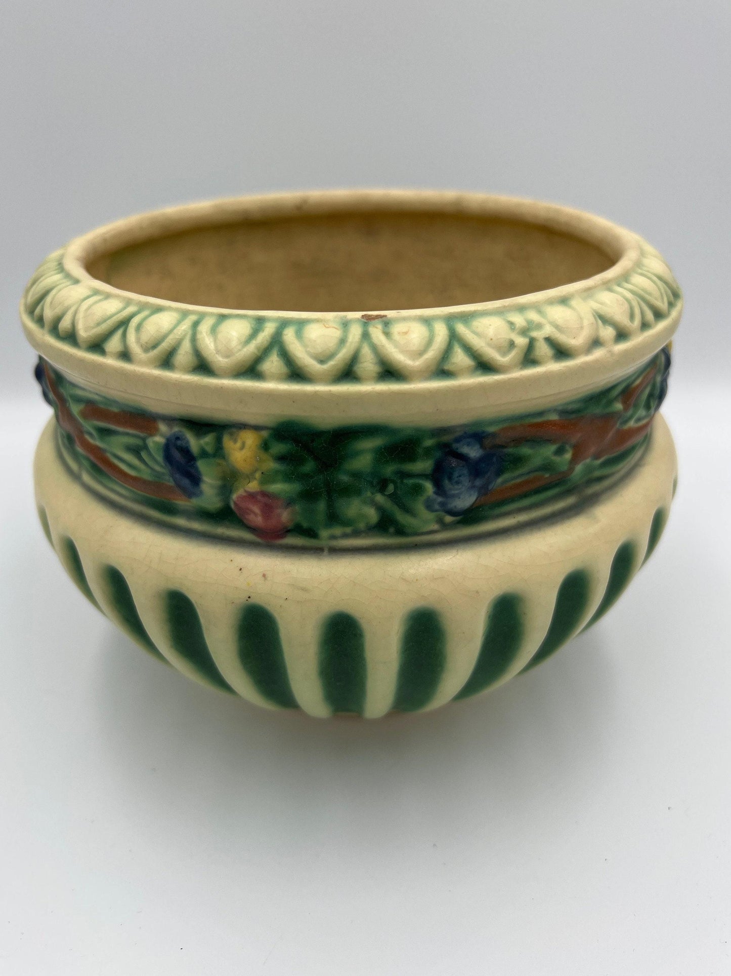 Corinthian Jardiniere Planter: Roseville Pottery, Art Deco - Ceramic Vase
