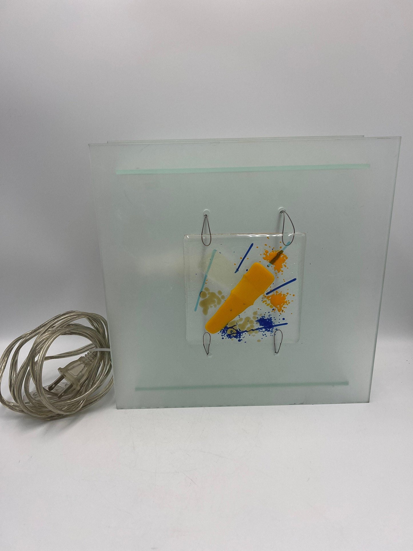 Modern Frosted Glass Wall Sconce, Block Style (9.5" Square)