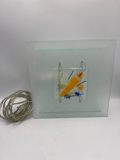 Modern Frosted Glass Wall Sconce, Block Style (9.5" Square)