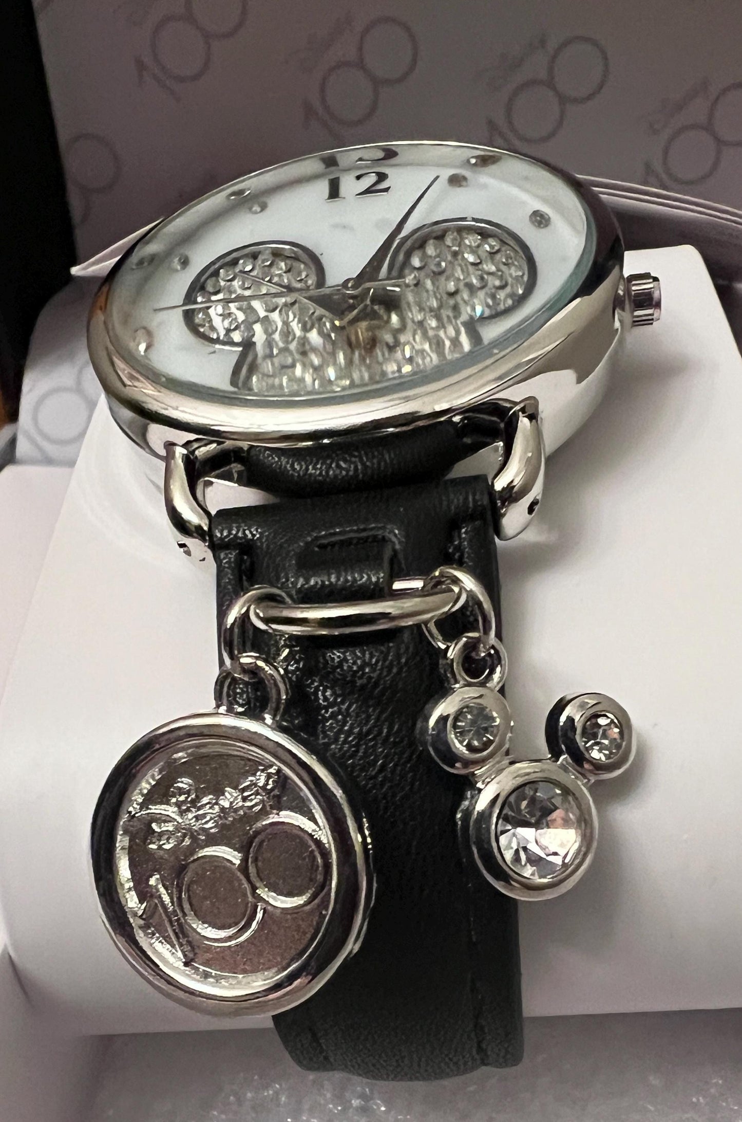 Mickey Mouse Anniversary Watch - Moving Hands or Silver Charm, Boxed