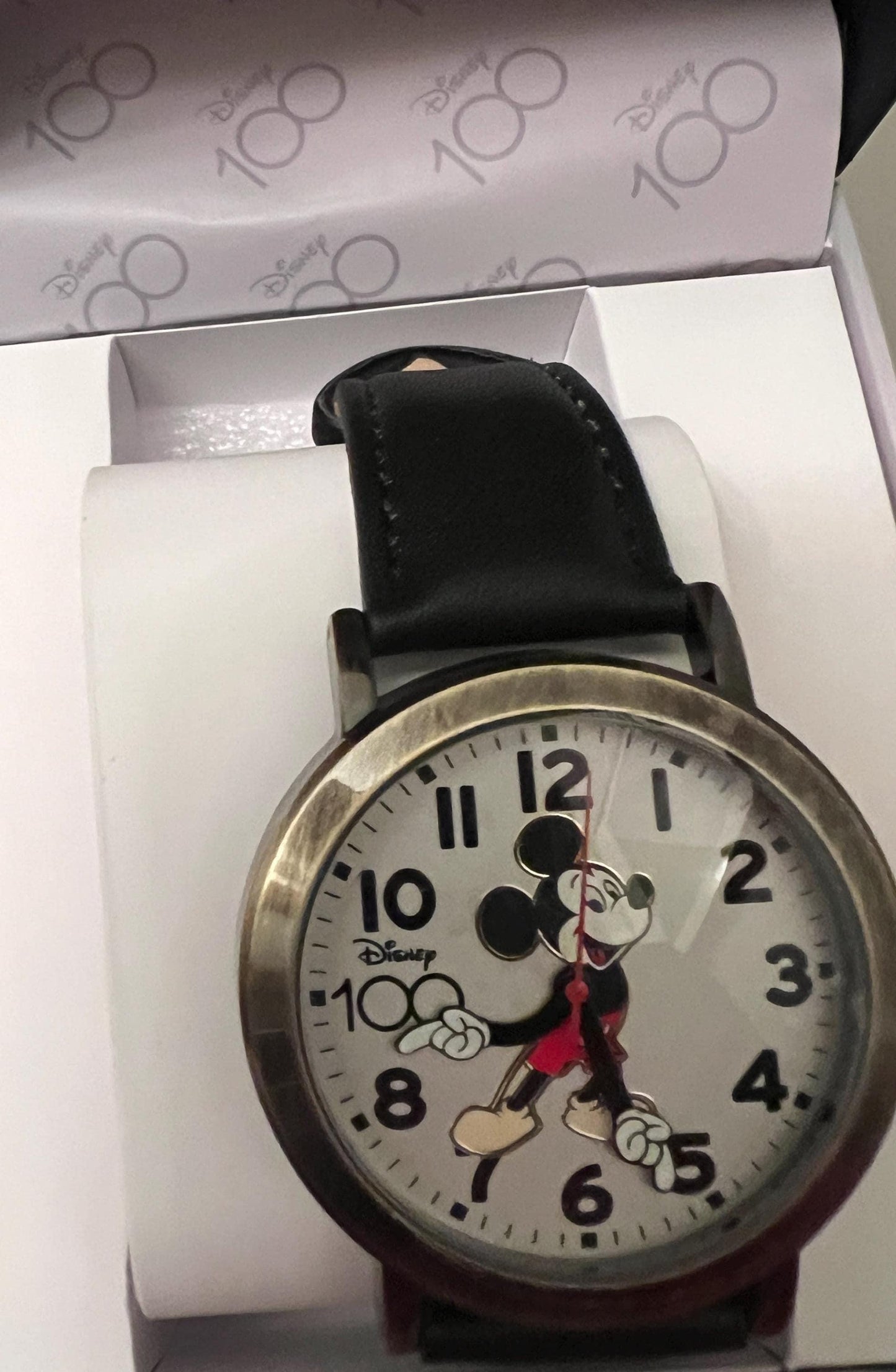 Mickey Mouse Anniversary Watch - Moving Hands or Silver Charm, Boxed