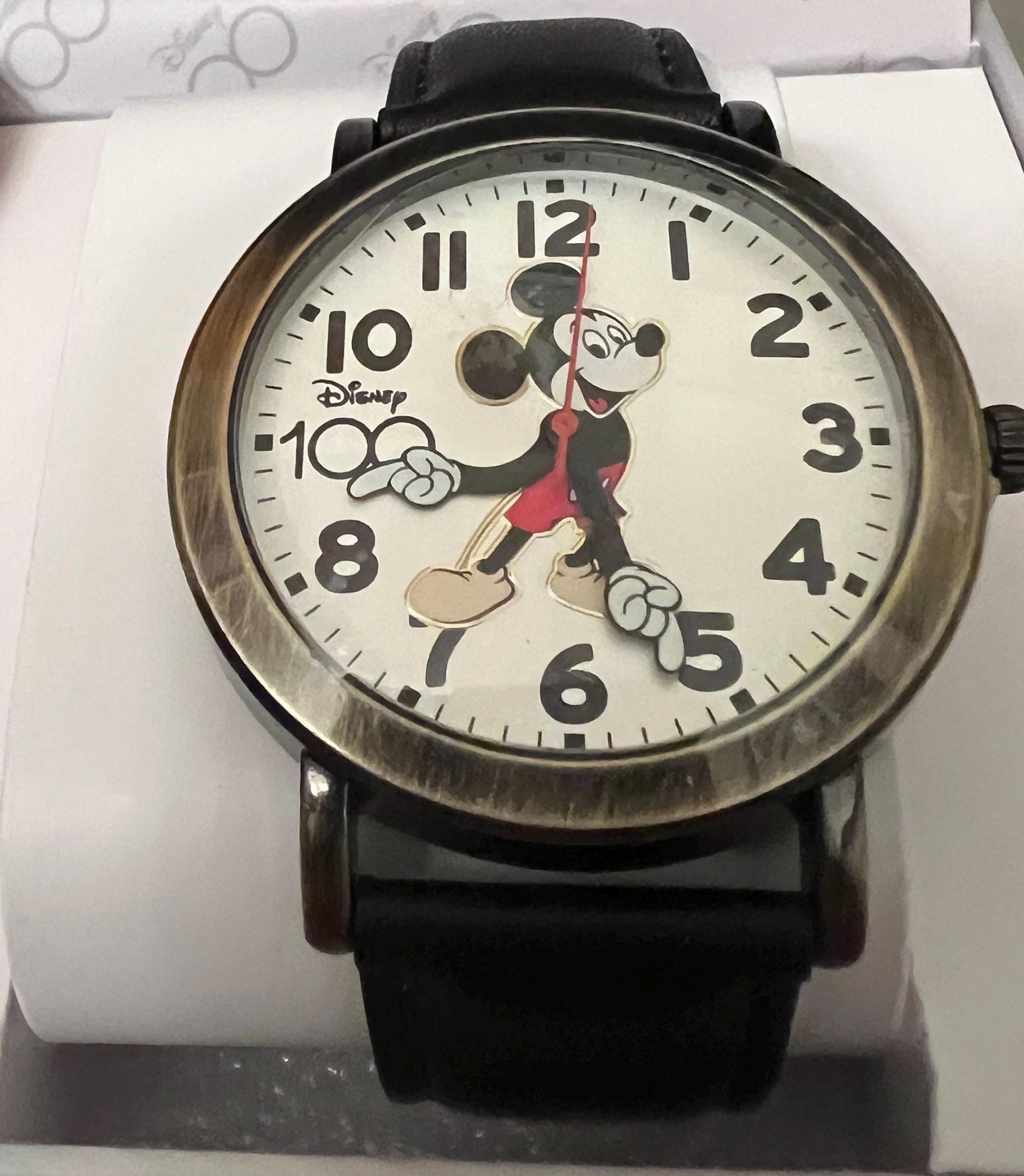 Mickey Mouse Anniversary Watch - Moving Hands or Silver Charm, Boxed