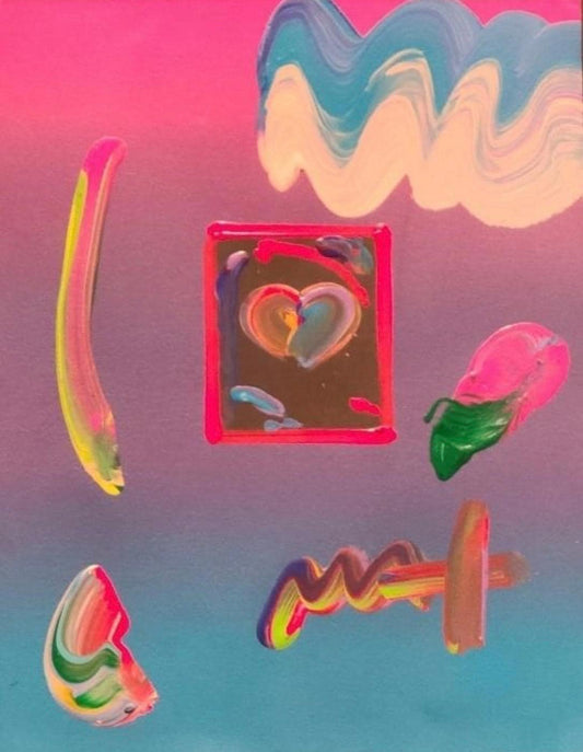 Peter  Max, Black Series: Heart.  Original Painting