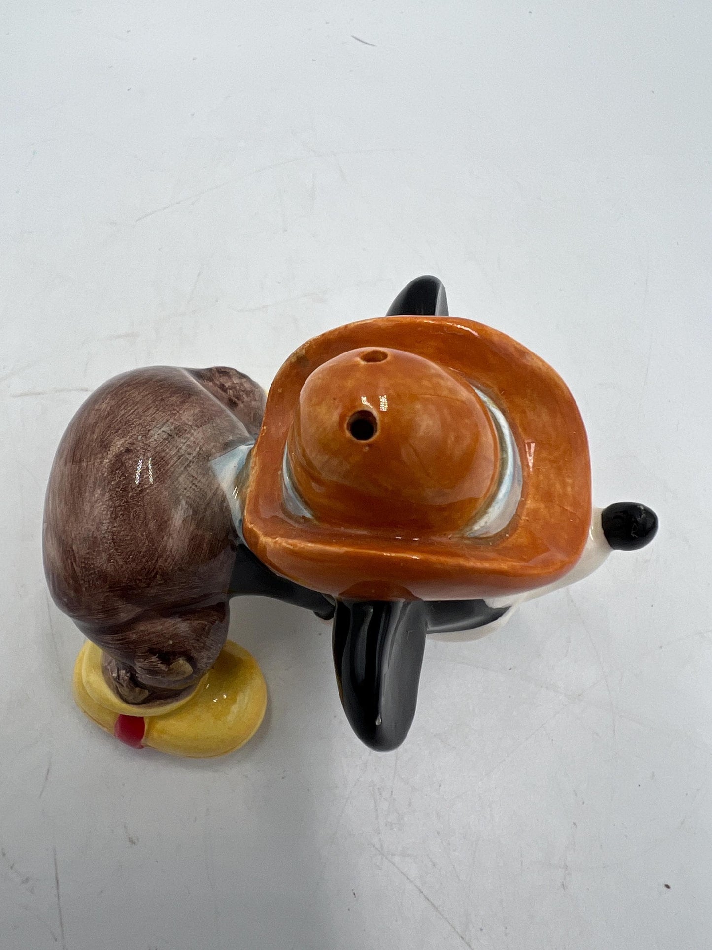 Disney Salt and Pepper Shakers: Vintage Mickey and Pluto PLUS extra Mickey Cowboy  (Ceramic Collectibles)