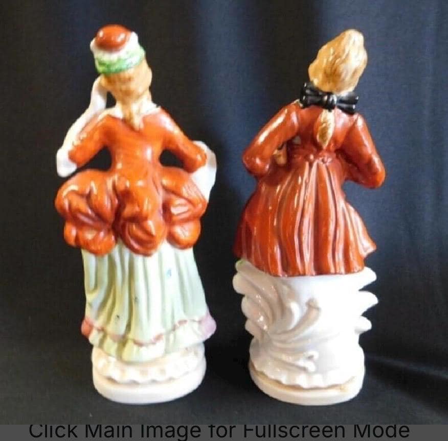 Vintage Porcelain Figurines: Victorian Couple in Period Dress