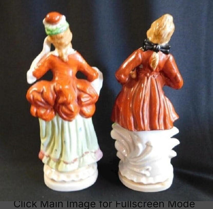 Vintage Porcelain Figurines: Victorian Couple in Period Dress