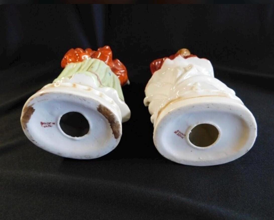 Vintage Porcelain Figurines: Victorian Couple in Period Dress