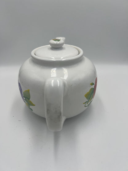 Beautiful Hand Painted Pansy Flowers Teapot "Summer Blush" Jay Imports