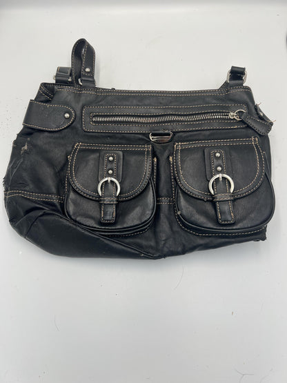 Franco Sarto Handbags: 90s Vintage Black Hobo & White Crossbody - Worn Style