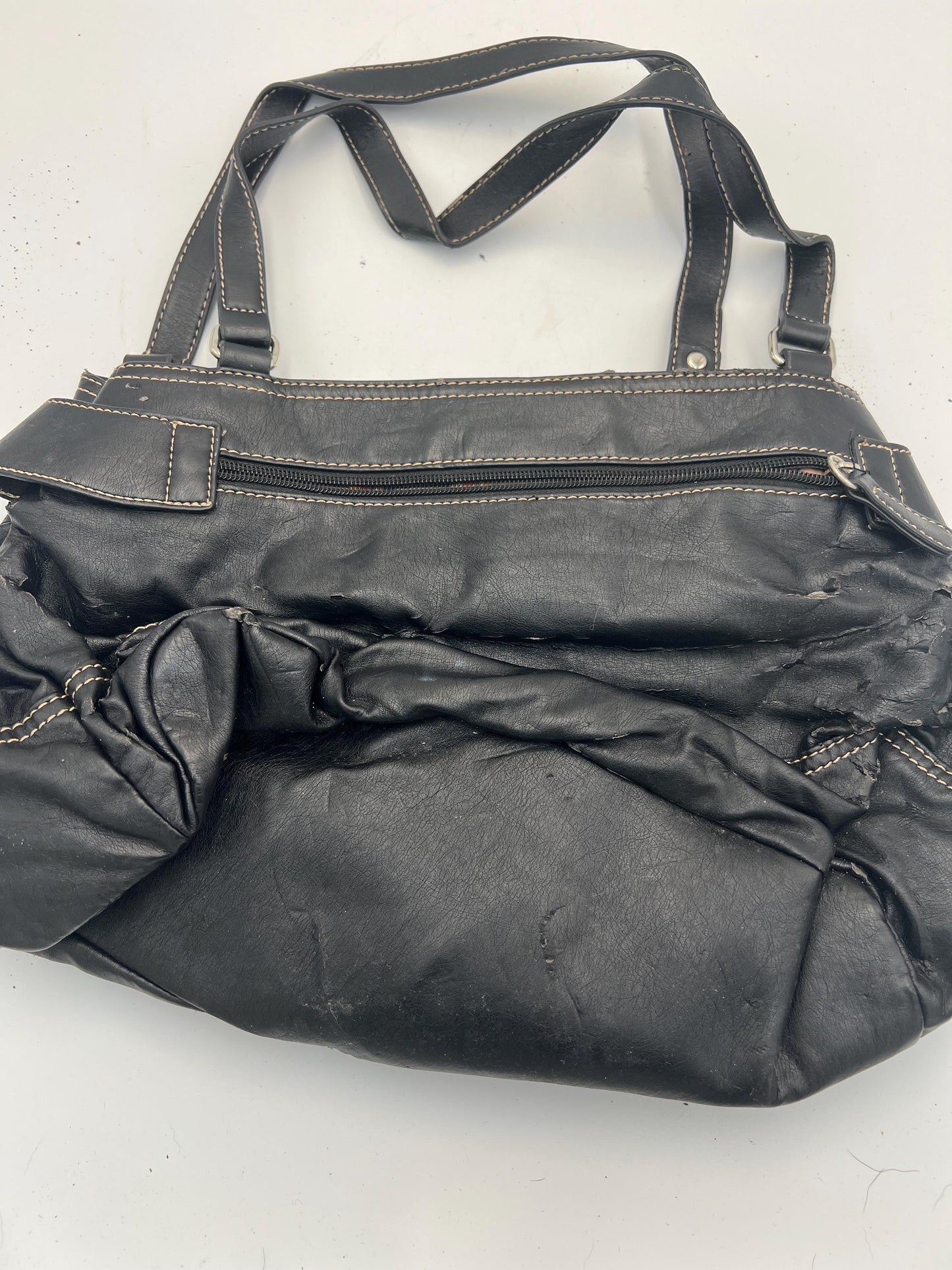 Franco Sarto Handbags: 90s Vintage Black Hobo & White Crossbody - Worn Style