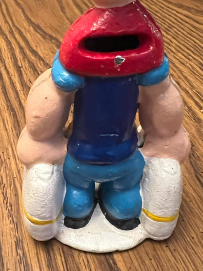 Vintage POPEYE The Sailor Man Cast Iron Bank 6" Tall RARE hand-painted Antique