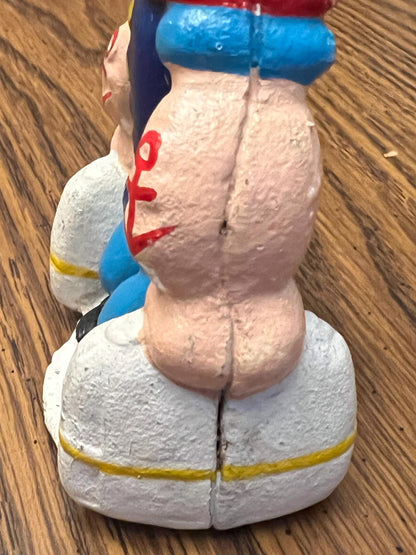 Vintage POPEYE The Sailor Man Cast Iron Bank 6" Tall RARE hand-painted Antique