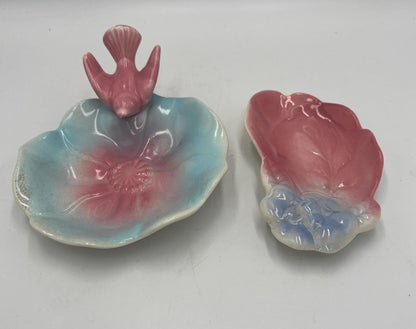 Vintage Royal Copley Pink Dove Dish, Floral Ceramic (1950s Collectible)