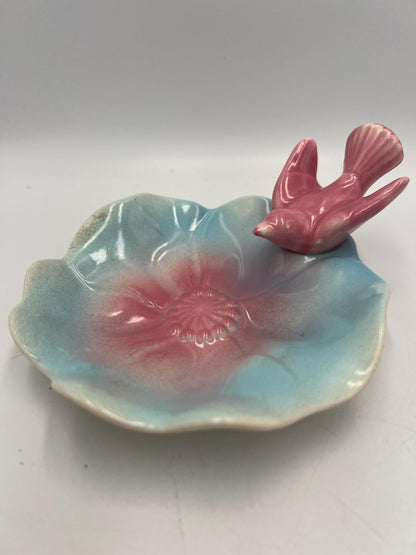 Vintage Royal Copley Pink Dove Dish, Floral Ceramic (1950s Collectible)