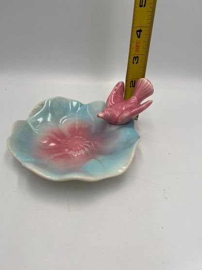 Vintage Royal Copley Pink Dove Dish, Floral Ceramic (1950s Collectible)
