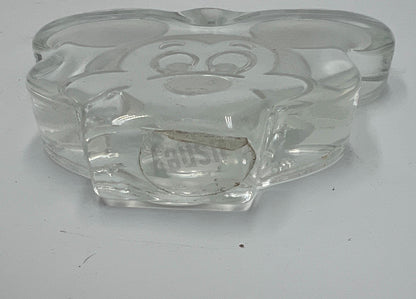 Mickey Mouse Paperweight: Vintage Disney Collectible (Clear Glass)