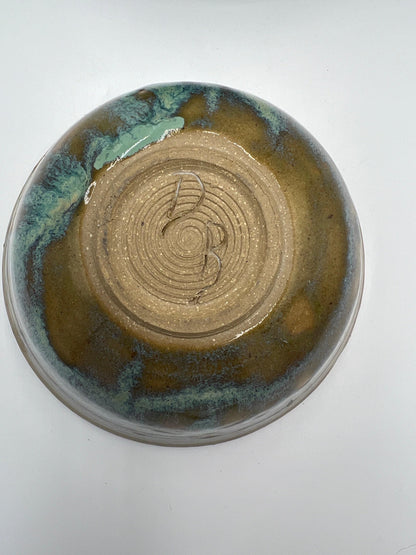 Art Pottery Bowl: Signed by Artist DB - Rustic Handmade Ceramic