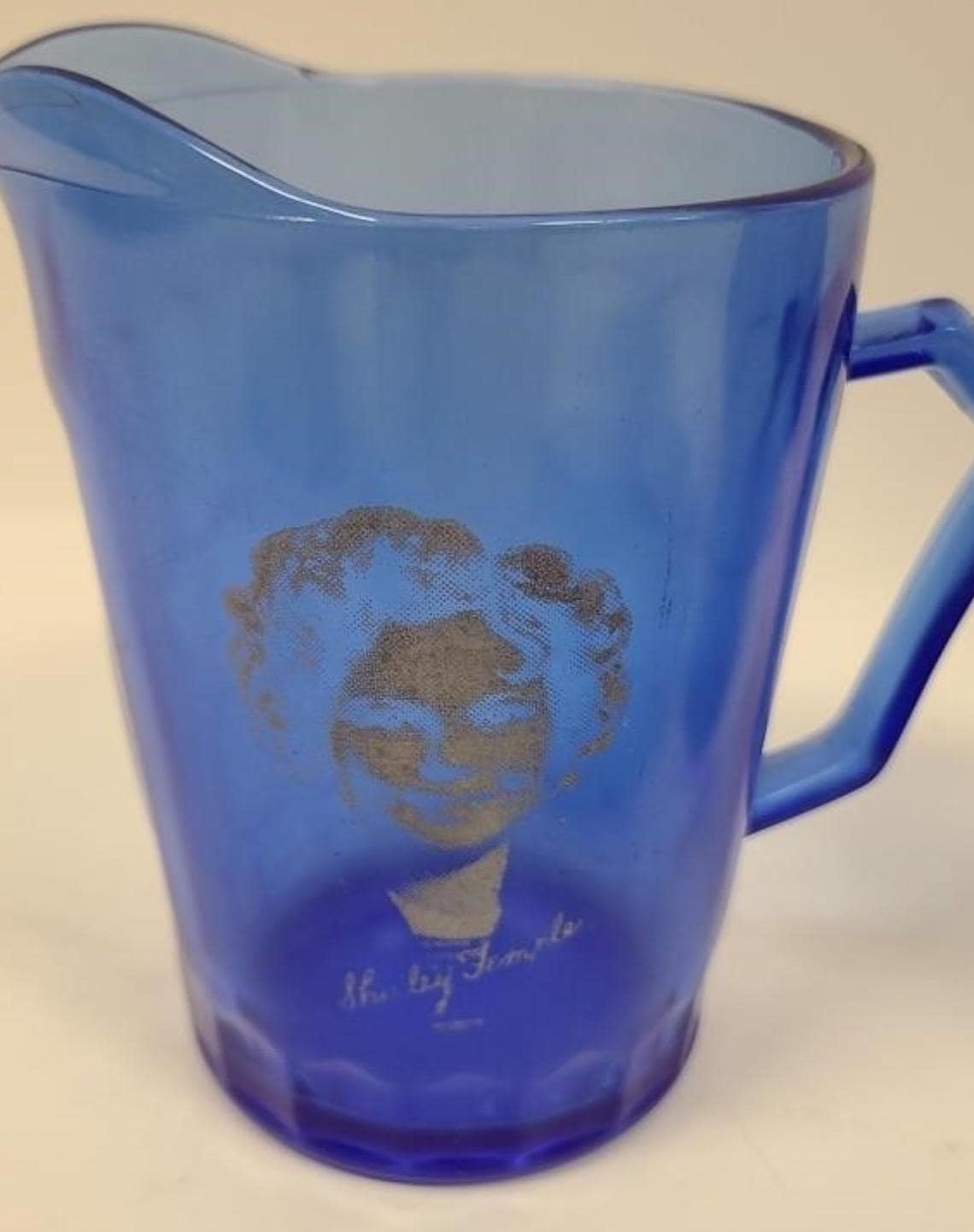 Shirley Temple Blue Glassware: Retro Drink Set (Pitcher, Mug, Tray, Bowl)