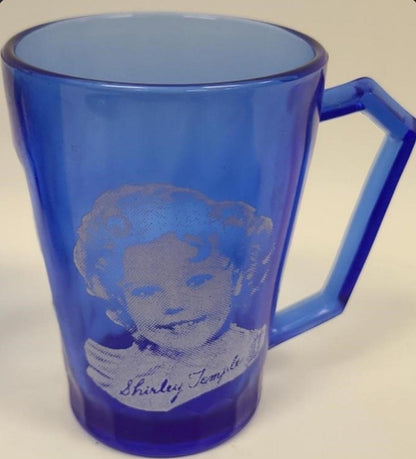 Shirley Temple Blue Glassware: Retro Drink Set (Pitcher, Mug, Tray, Bowl)
