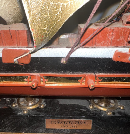 USS Constitution Ship Model: Maritime Decor (Wooden, Black Hull, 1814)