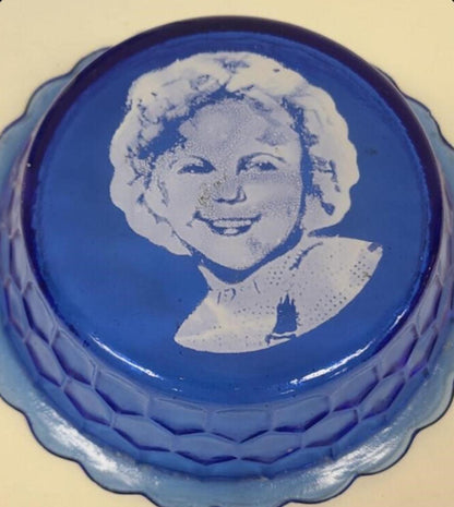 Shirley Temple Blue Glassware: Retro Drink Set (Pitcher, Mug, Tray, Bowl)