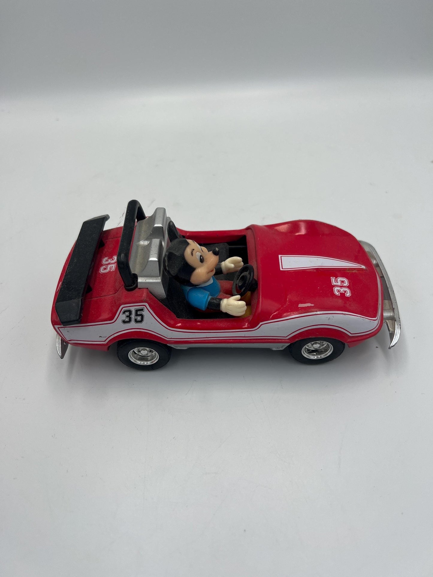 Mickey Mouse Toy Car: Vintage Red Pull-Back from Tokyo Disneyland (1980s)