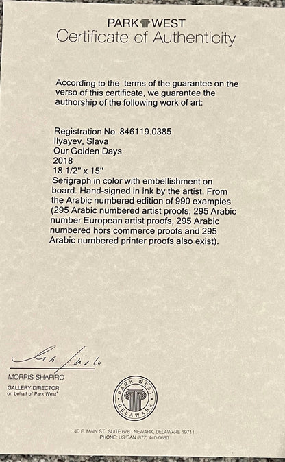Slava Ilyayev Painting 'Our Golden Days' with COA