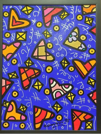 Romero Britto Artwork: Diamond in the Sky - Signed Acrylic on Canvas