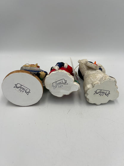 Christmas Ornaments: Vintage Collectible Figures (Santa, Uncle Sam, Marathon)